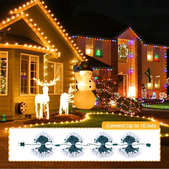 Brightown C9 LED Christmas String Lights, 2 Pack Total 132ft 200LED