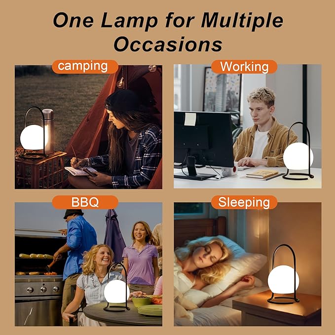 TRIROCKS Portable Cordless Lantern Outdoor Lanterns Waterproof 3-Mode USB Rechargeable Table Lamp with Remote Powerful 4000mAh Battery Powered Camping Lantern for Home Patio Bar Balcony Indoor Outdoor