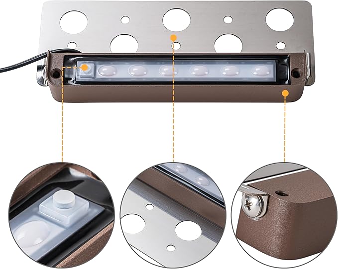 Low Voltage LED Step Lights 4 Pack, 7 Inch Landscape Lighting for Deck, Stairs & Pathway, 5CCT Adjustable 2700K-6500K, Waterproof Outdoor Retaining Wall & Paver Lights, 12V 4.5W