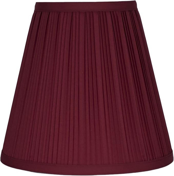 Urbanest Mushroom Pleated Hardback Lamp Shade 5x9x8.5 Inch (Spider) (Burgundy, Set of 1)