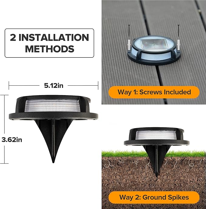 LUTEC 4 Pack Solar Deck Lights Driveway Dock 12 LEDs Light Solar Powered Outdoor Waterproof Road Markers for Step Sidewalk Stair Garden Ground Pathway Yard (Blue)