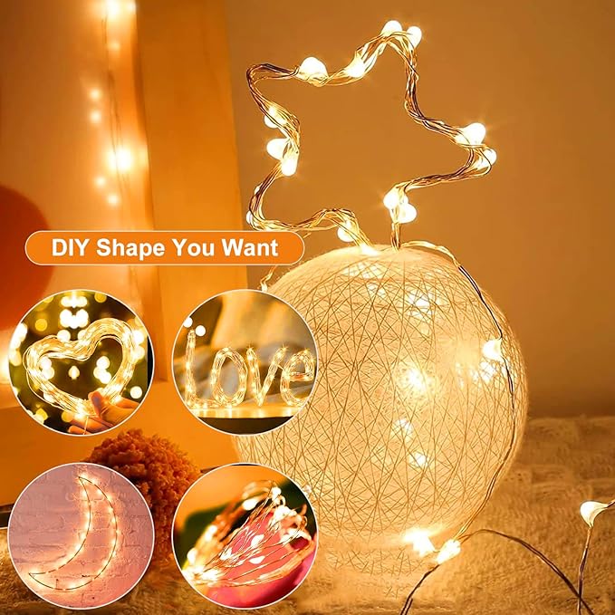 6 Pack Fairy Lights Battery Operated with Remote 7ft 20 LED Mini String Twinkle Lights Waterproof 8 Modes Firefly Starry Moon Lights for Mason Jars DIY Christmas Wedding Party Bedroom Decoration