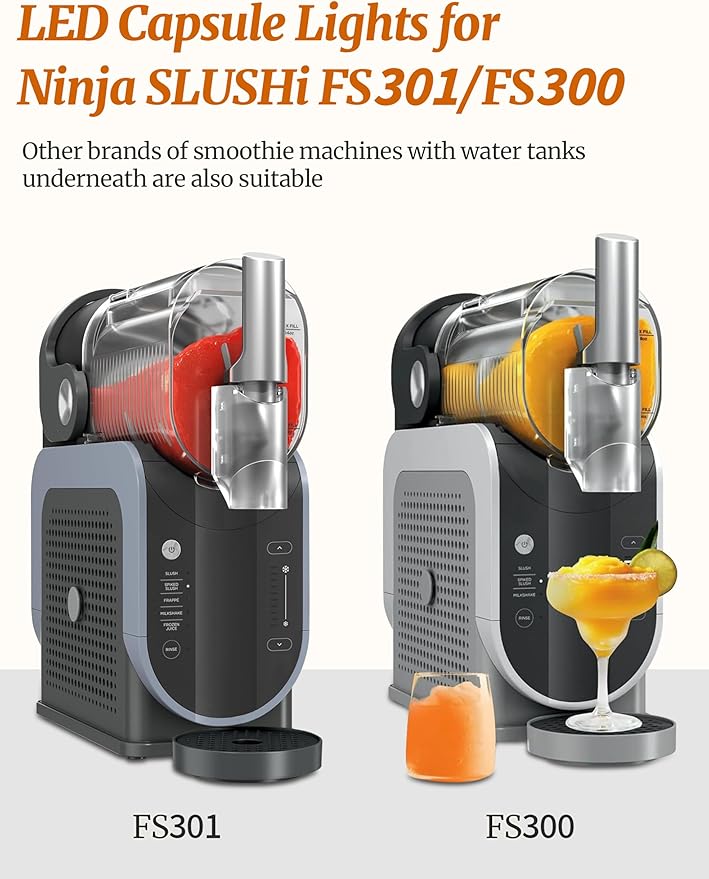 LED Capsule Lights for Ninja Slushi Max FS605, Ninja Slushi FS301/FS300, 16 Colors &4 Modes and No Installation, RGB Waterproof Light for Ninja Slushi Machine Accessories 6 Pack