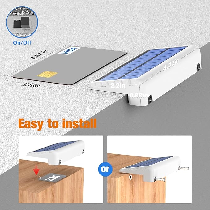 NIORSUN Solar Fence Lights Outdoor 12 Pack, IP65 Waterproof Large Size LED Solar Deck Lights with Lenses, Auto ON Off Warm White Step Lights for Outside, Patio, Fence, Yard and Railing Decor (White)