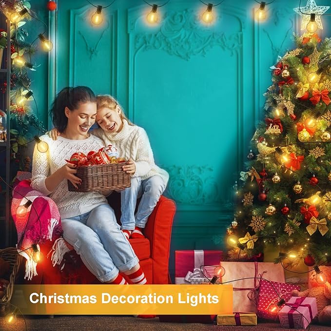 IKERY 100Ft Outdoor String Lights USB 5V RGB Globe Led Patio Lights with50 Shatterproof Bulbs,Waterproof Hanging Lights for Room Café Bistro Pergola Garden Backyard Halloween Christmas
