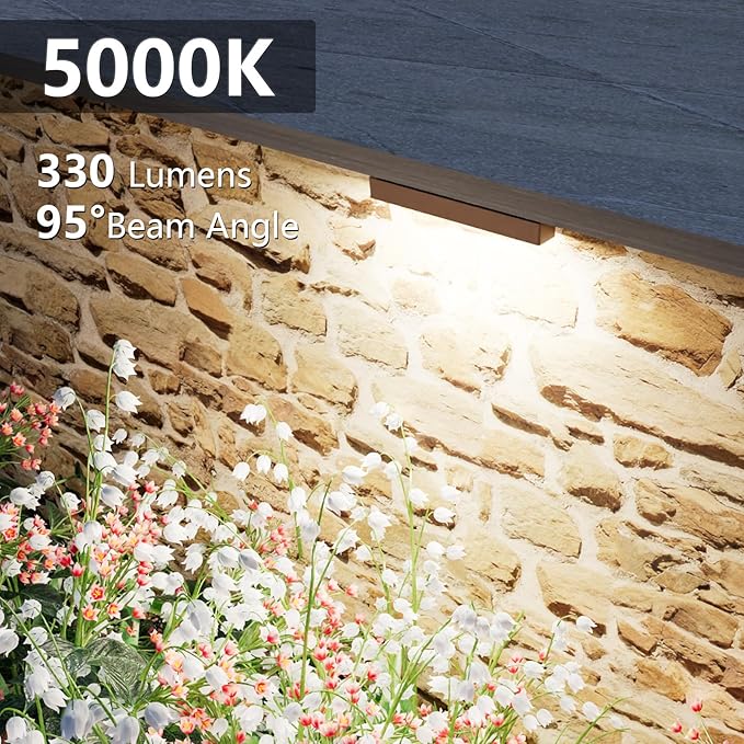 VOLISUN 24 Pack 7 Inch Retaining Wall Lights, Waterproof LED Hardscape Lighting, Cuttable Low Voltage Landscape Lighting, 12V Paver Lights, 3W Outdoor Step Lights, 5000K Daylight, ETL
