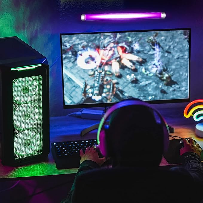 Monster Rechargeable Multi-Color Beam Light Bar With Suction Mount, Includes Multi-White and Dimmable Light Effects, Customize Using Remote Control, DIY Installation, Micro-USB Charging Cable Included