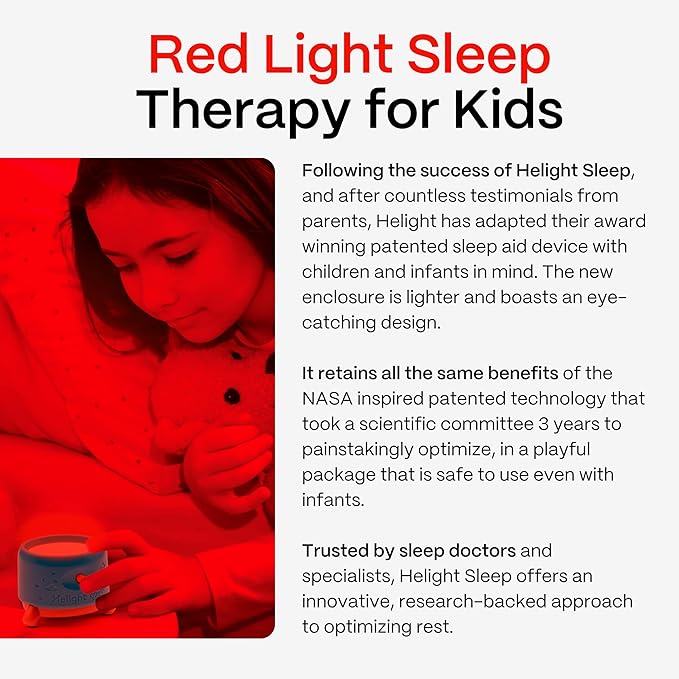 Helight Red Light Therapy Sleep Device for Kids – 630nm Pure Red Light Lamp Sleep Aid to Support Deep Relaxation – Rest Lamp Backed by Science for Babies & Kids Bedrooms