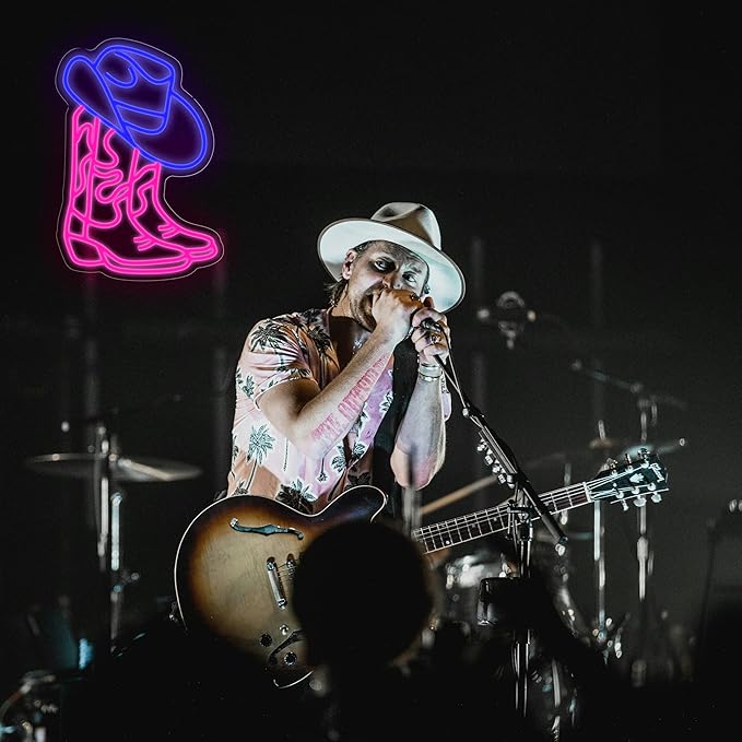 Cowboy Hat and Boot Neon Sign for Wall Decor,Dimmable LED Pink Cowgirls Boot Neon Signs 15X10.8 in USB Powered Western Cowboy Neon Light for Game Room Bedroom Party Bar Decor Birthday Christmas Gift