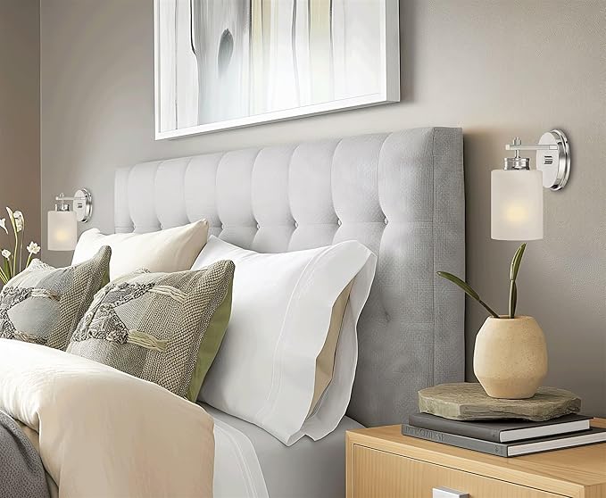 Kira Home Phoebe 8" Modern Wall Sconce/Vanity Light + Frosted Seeded Glass Shade, Chrome Finish