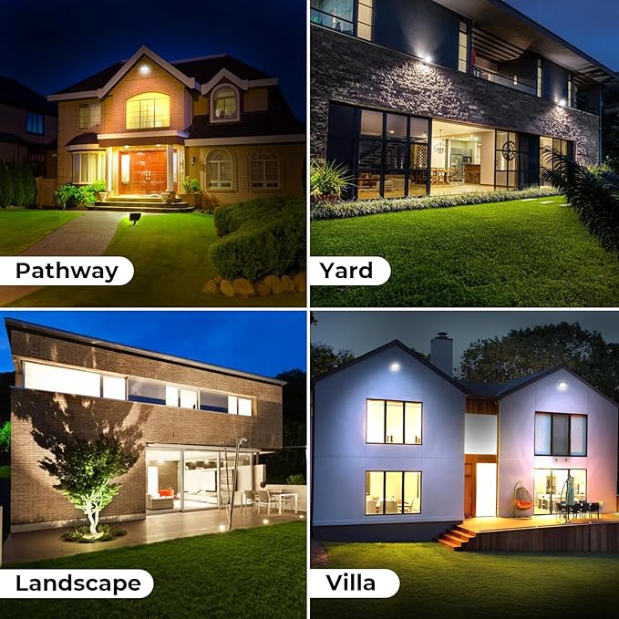 CINOTON 20W LED Flood Lights Outdoor, IP65 Waterproof Exterior Security Wall Lights with 180°Knuckle, 2800LM 120V Outside Aluminum Lighting Fixture for Patio Porch Yard Garage 5000K 1 Pack, UL Listed