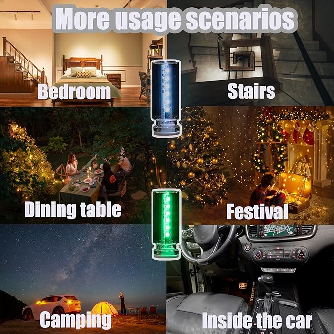 13 in 1 Car USB Night Light, Touch Adjustment Interior Car Lights, Portable Mini Glass Bottle LED Bulb Night Lights for Car, Camping, Party, Holiday Decoration, Bedroom, Desktop
