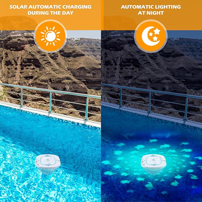 DOITOOL LED Underwater Pool Light Floating Submersible LED Lamp Waterproof for Pools and Fountains with Color Changing Function