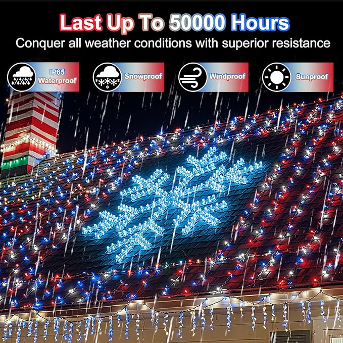 750 LED 240FT Christmas String Lights Outdoor, 12 Pro Modes and Timer Memory & Brightness, Plug in Waterproof Dark Green Wire Twinkle Light for for Xmas Yard Tree Wedding Party Decor Red White Blue