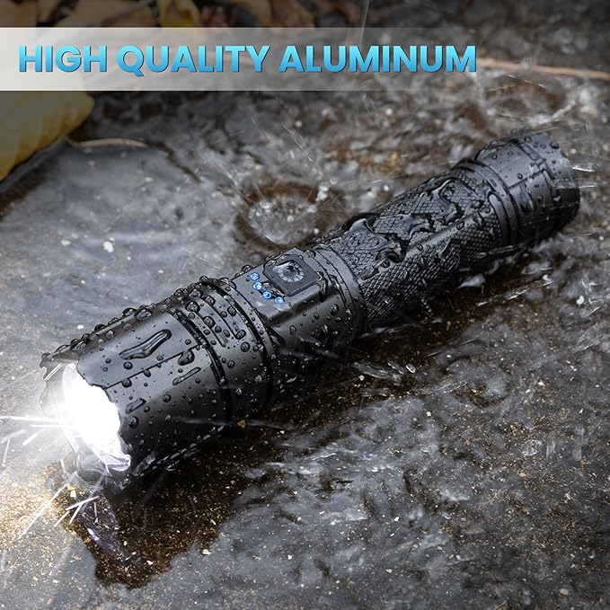 Rechargeable LED Flashlights High Lumen,99,000 Lumens Super Bright Flashlight,Powerful Flash Light with 5 Modes Waterproof Handheld Flashlight for Home Outdoor Camping