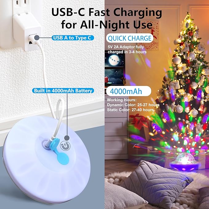 Rechargeable Floating Pool Lights (1 Pack) - Pool Light with Vibrant RGB Colors, IP68 Waterproof Floating Lights, Upper and Lower Color Changing Led Lights for Pools, Hot Tubs and Garden
