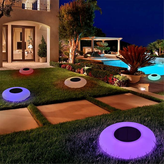 Solar LED Lights Inflatable,Swimming Pool Light Solar Floating Light Floating Pool Lights with Multi-Color LED Waterproof for Outdoor Garden (L) 1pc