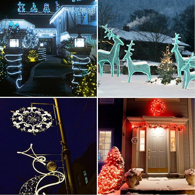 100 FT Waterproof Led Strip Lights for Outdoor Indoor, Cool White, Warm White, Blue, 16 Multiple Color Changing Led Light with Remote Control (100 feet)
