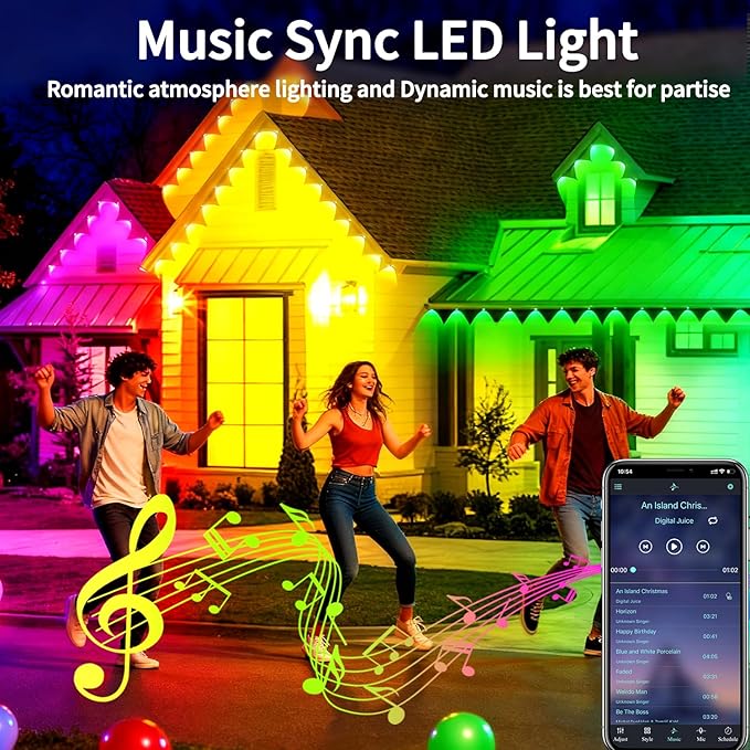 100FT Permanent Outdoor Lights - Waterproof Smart LED RGB Eaves Lights with App/Remote Control, Music Sync & DIY Scenes, Perfect for Christmas, Halloween, Parties & Daily Decor, Ideal for House Roof