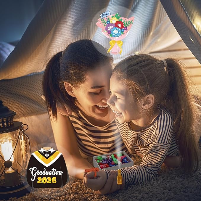 Tuanse 36 Pcs Happy Graduation Grad Congrats Finger Lights Gifts Bulk Super Cute Themed Birthday Party Favors Finger Flashlights Glow in the Dark School Rewards Gifts Boys Girls
