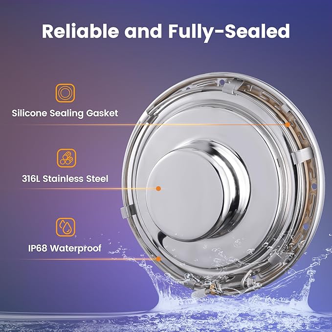 SURAIELEC 12V AC Pool Lights for Inground Pool, 10 inch Color Changing LED Pool Light with Remote Control, 300W Equivalent, Underwater Swimming Pool Light Fixture for Large Wet Niches, 50FT