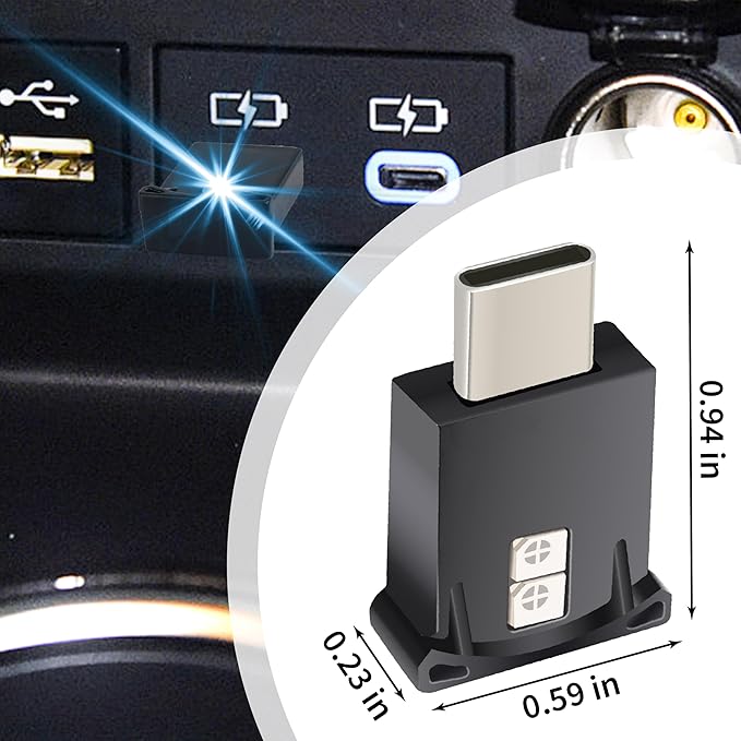 Mini USB LED Car Light, DC 5V Intelligent Interior Car Lights, Atmosphere Lamp for Car, Plug-in Interface, Suitable for Car, Laptop Keyboard, Home Office, Adjustable Brightness (TYPE-C-2)