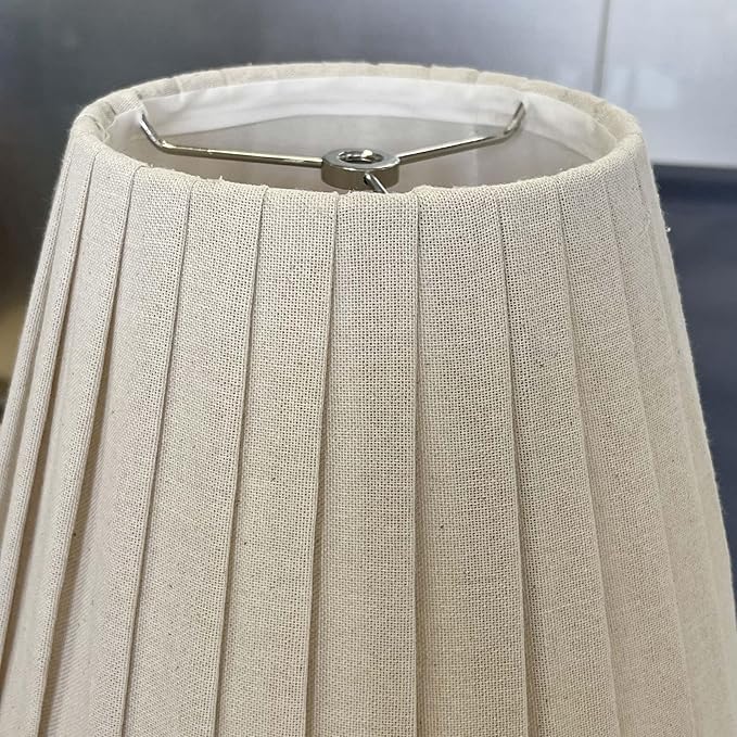 TOOTO STAR Small Lamp Shade, Brown Pleated 6x10x7.5inch Bell Shade for Table Lamps, Floor Lamps and Pendant Lamps (Spider Fitter), Handmade of Linen