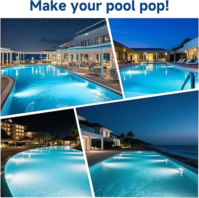 120V LED Pool Lights for Inground Pool, 10 Inch Inground Pool Light with 50FT Cord, 35W(300W Equivalent) 4000LM Cool White, Fits 10'' Wet Niche, Stainless Steel Housing