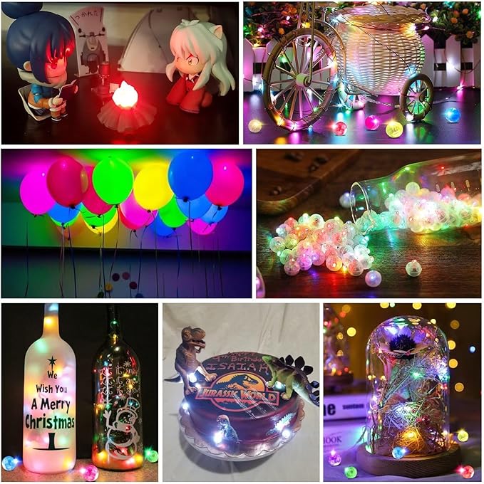 100Pcs Balloon Lights with Lanyard, Balloons Light for Party Decorations,Paper Lantern,Easter Eggs,Birthday Party,Halloween Christmas Decoration(Glow steadily Warm White)