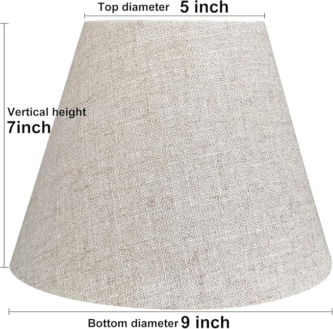 TOOTOO STAR Small Lamp Shades for Table Lamps 5" Top x 9" Bottom x 7" High,Set of 2 small brown lampshades,Handmade Lampshade in Natural Fabrics (Spider)