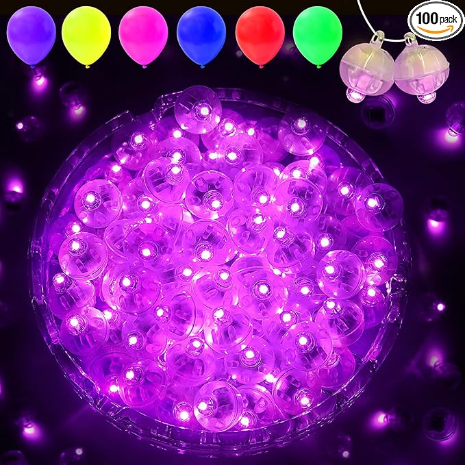 100PCs Mini Led Lights with Hook, Waterproof Round Tiny Led Light for Party Decorations Neon Lights for Birthday Party and Wedding Decoration,Pink