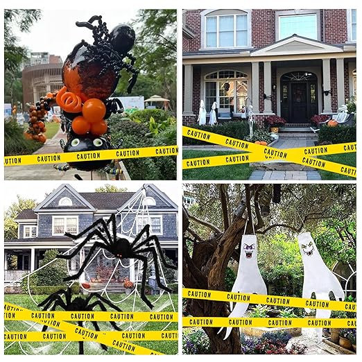 1.9inch x 82Feet Halloween Decorations Caution Tape Roll Halloween Caution Tape Halloween Tape Halloween Party Decorations Indoor Outdoor (Caution)