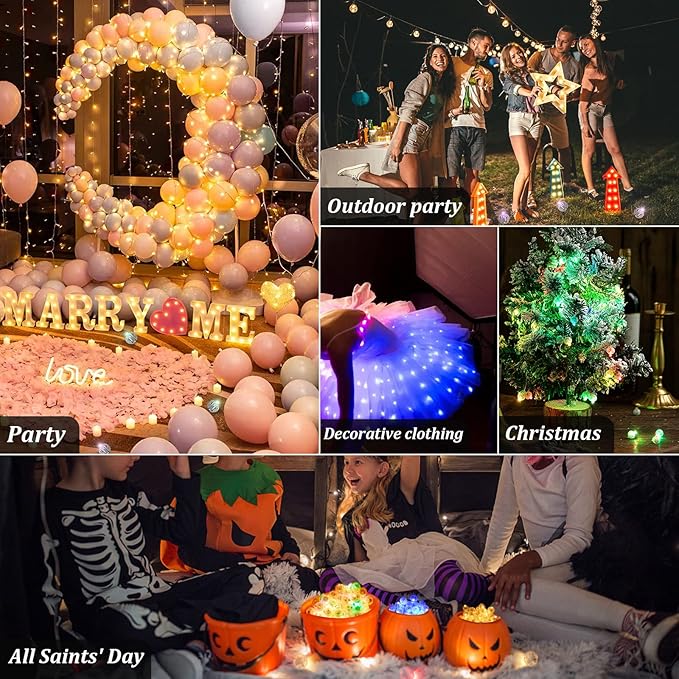 50pcs 5 Mixed Colors Balloon Lights, LED Assorted Colors Ball Lights, Mini Round LED Ball Lamp for Paper Lanterns, Balloons, Birthday Parties, Weddings, Halloween, Christmas Decorations