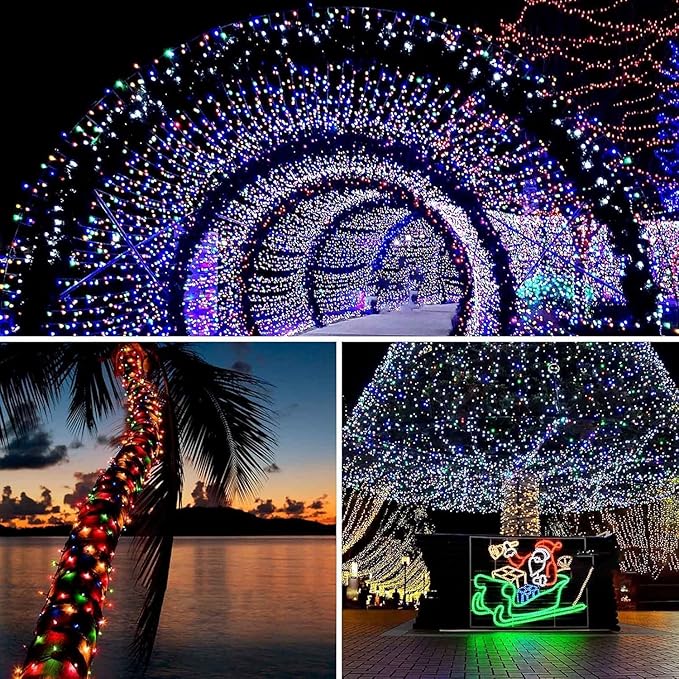 4 Pack Solar String Lights for Outside, 170 FT Total 480 LED Solar Chrismas Lights Outdoor with 8 Modes & Memory Function, Waterproof Twinkle Light for Xmas Tree Yard Party Decorations (Multicolor)
