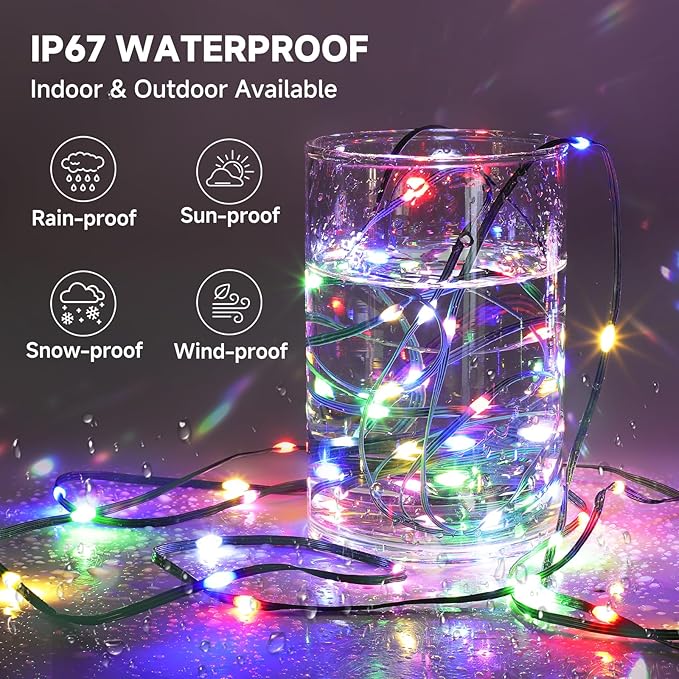 Mlambert 1500 LED Christmas Lights 492FT, Outdoor Waterproof Dimmable Fairy Lights with Remote, 8 Modes Indoor Lighting for Holiday Décor, Multicolor