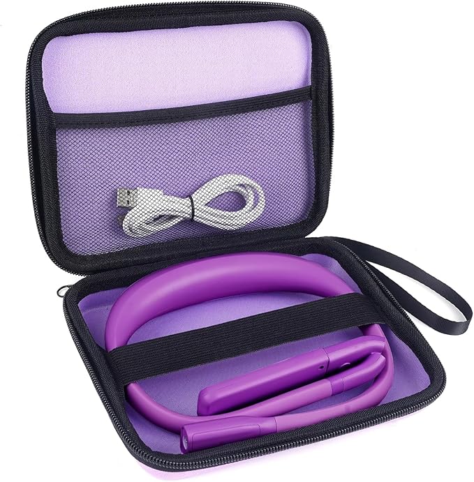 Voilet Neck Light with Storage Case, 10-80Hrs Eye-friendly Book Reading Light Knitting Crochet Sewing Craft Light Rechargeable Adjustable, Mothers Day Gifts for Mom Women Book Lovers Knitters Crafters