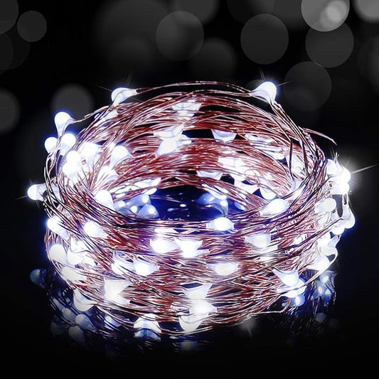 USB LED Fairy String Light, 1 Pack Copper Wire Fairy Lights for Indoor, Bedroom Festival Christmas Wedding Party Patio Decorative Window with USB Interface (33ft./10M,Cool White)