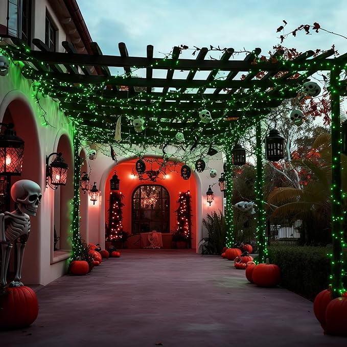Green St. Patrick's Day Fairy Lights Decorations, 33ft Super Bright 100 LED Connectable String with 8 Modes for Indoor Outdoor Patio, Yard, Balcony, Christmas & Party Décor (Black Wire – Green)