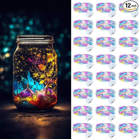 ZGWJ Fairy Lights Battery Operated, 24 Pack Colorful Twinkle String Lights 20 LED 7FT Mini LED Lights for Bedroom Decor, Easter, Halloween, Christmas, Wedding Party Indoor and Outdoor Decorations