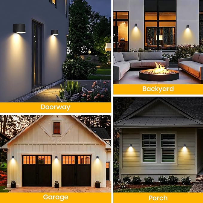 Outdoor Wall Light Fixture, AC/Solar Charging Front Porch Lights Wall Mount Waterproof, 2700K/4000K/6500K, Dusk to Dawn Outdoor Lighting Motion Sensor for Door Entryway Garage, Darkgrey, 1pcs