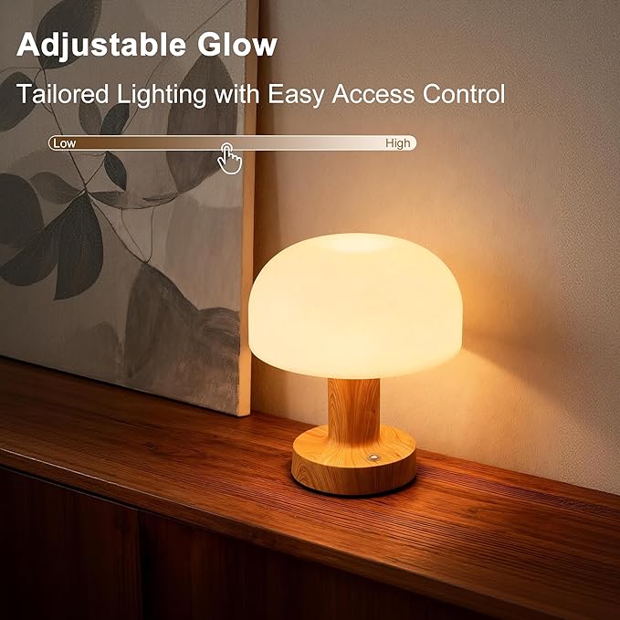 Cordless LED Table Lamp, 2000mAh Battery Operated Desk Lamp with 3 Color Modes & Stepless Dimming, Metal Night Light for Home Decor, Restaurant, Bedroom - USB-C Charging