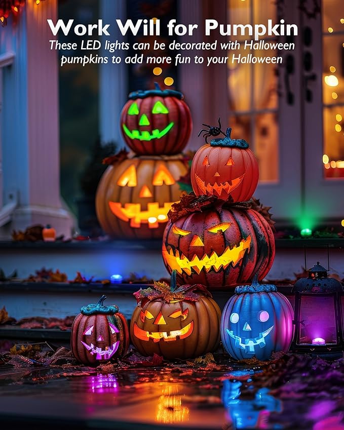 Homemory 10pcs Mini RGB Submersible LED Lights with 2Pack Remote, Multicolor Waterproof Small Tealight Candles Battery Operated Underwater Color Changing EFX Light for Vase, Halloween Lantern Decor