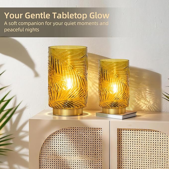 Battery Operated Table Lamp, Cordless Lamps for Home Decor, Battery Powered Nightlight with LED Bulb with Timer, Decorative Lights for Living Room Bedroom Tabletop Entryway Centerpiece Gift(S Yellow)