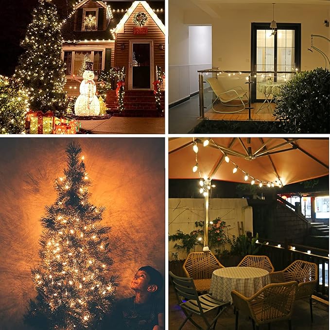 50 Pack C9 Led Replacement Christmas Light Bulb, 0.6W C9 Shatterproof Led Bulbs for Christmas String Light, E17 Intermediate Base, Commercial Grade Light Bulbs, Warm White 2700K
