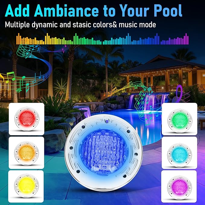 CAtArt 6 Inch LED Spa Light,12V DC Color Changing Inground Spa Lights for Inground Pool with Controller Remote and APP Control for 6'' Wet Niche,12W,50 Foot Cord