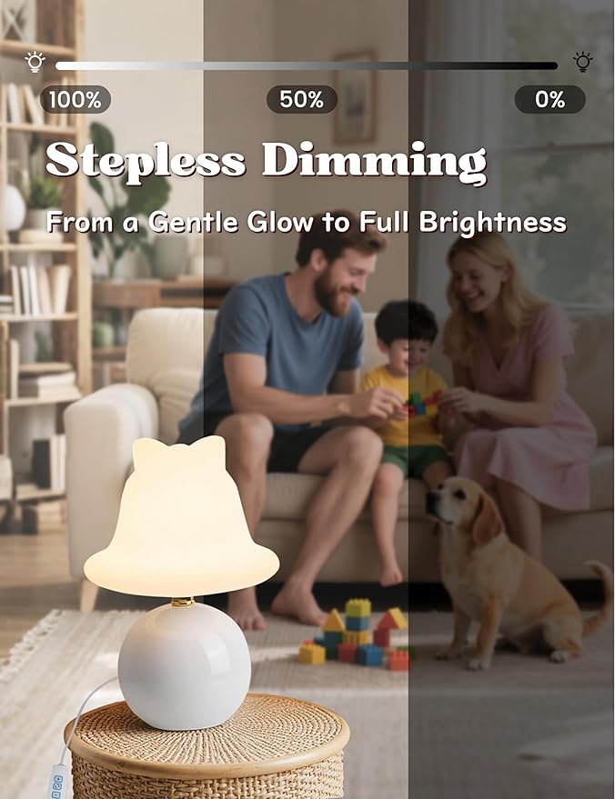 Joyzy Mushroom Table Lamp for Bedroom,Desk Bedside Small Lamps for Living Room Night Stands,Mushroom Lighting Decor Cute Modern Light,Unique Aesthetic Home Living Room Decor