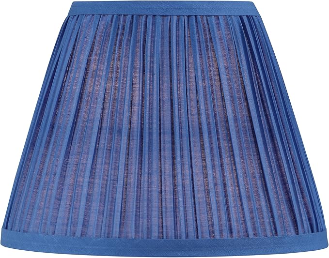 Aspen Creative 56502, Empire Uno Lamp Shade in Mushroom Pleated Classic Blue, 5" Top x 9" Bottom x 7" Slant Height, Slip 33mm
