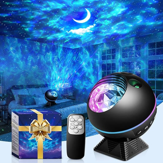 【Gift Package & Birthday Gift】STARS+MOON 15 Colors/240 Lighting Modes Galaxy Projector Star Projector,Galaxy Lights for Bedroom,Star Projector Galaxy Light Gifts Room Decor for Teen Girls Boys (black)