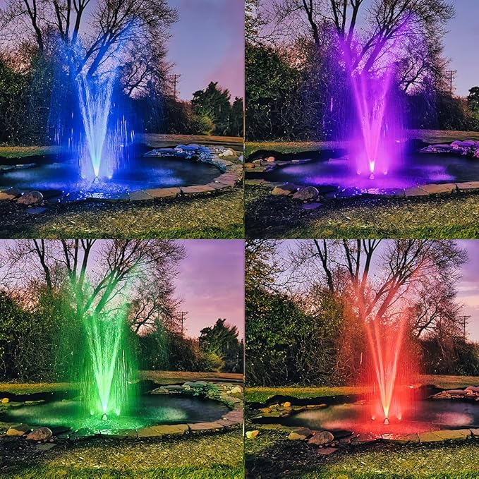 Custom Pro G2 PondPrism Premium Smart- Universal Pond Fountain 3-Light KIT - 36 W LED Solid or Color Changing with Remote | 100 ft cd | Smart Control with Phone APP | 2 Year USA Backed Warranty!