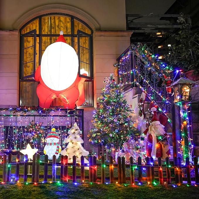 JMEXSUSS 2 Pack 100LED Multicolor Christmas Lights Indoor, 33 Ft Connectable Christmas Tree Lights Multicolor Outdoor Waterproof, 8 Modes String Lights Plug in for House Tree Party